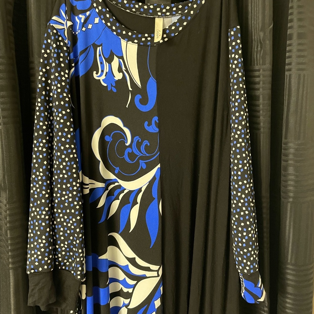 Black and Blue Patterned Dress